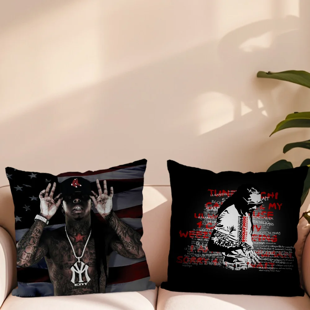 Rapper Lil Wayne Pillow Case For Sofa Bedroom Living Room Office Bedside Table Backrest Cushion Printing Square