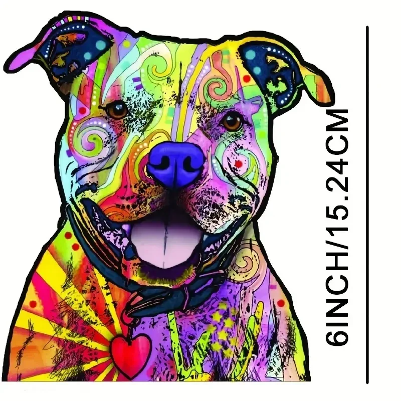 Dean Russo Pit Bull Car Stickers 6 In, Outdoor Rated Vinyl Sticker Decal For Windows, Bumpers, Laptops Or Crafts