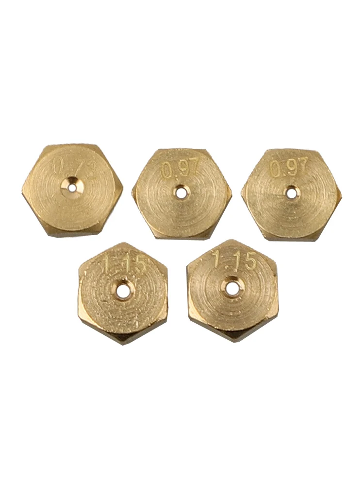 Gas Stove Upgrade Burner Gas Conversion Kit 5PCS Gas Nozzles Suitable For G20 20mbar G25 Brass Material For 5-Burner Cookers