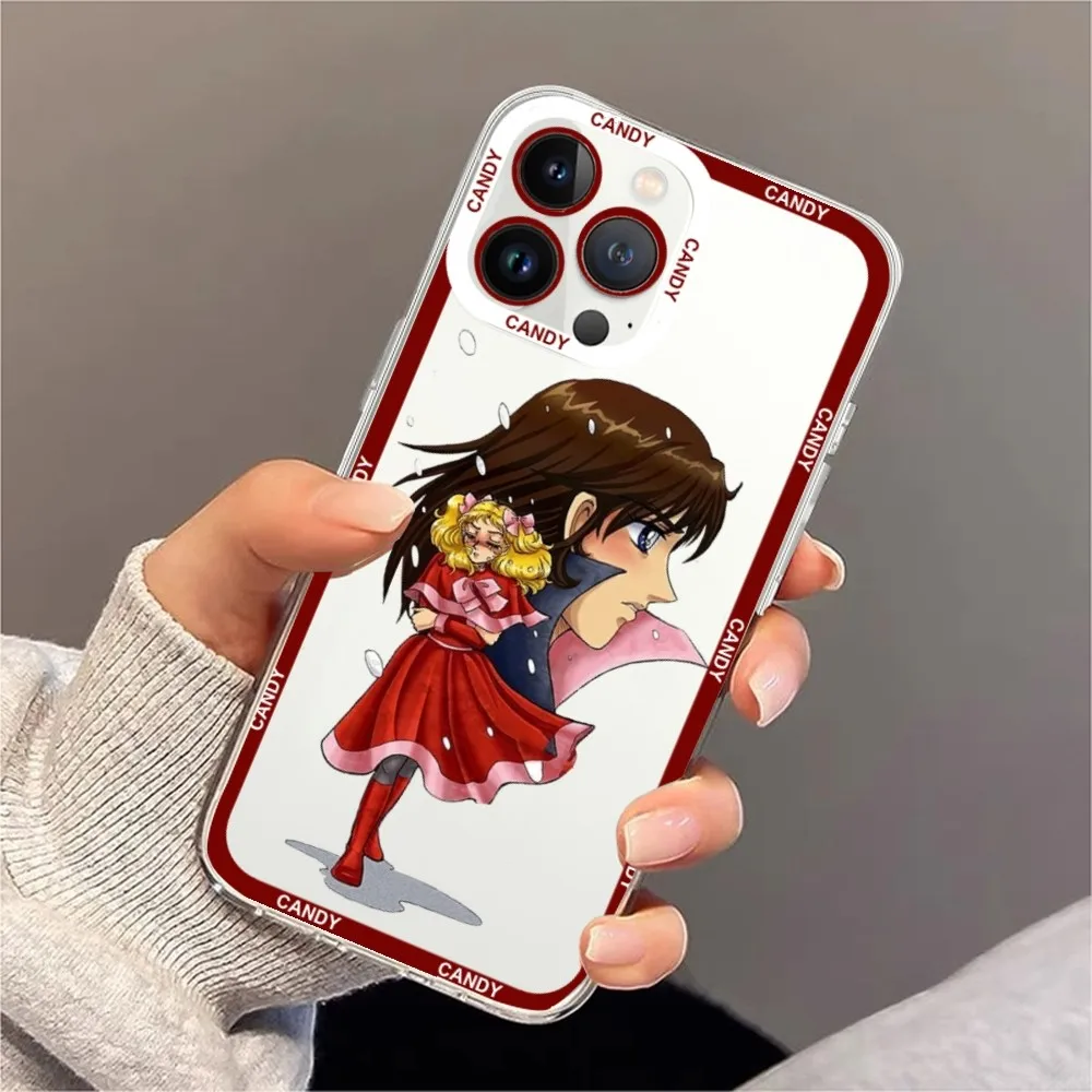 Anime Manga Candy Candy Phone Case For iPhone 11 12 Mini 13 14 15 Pro Max Transparent Shell