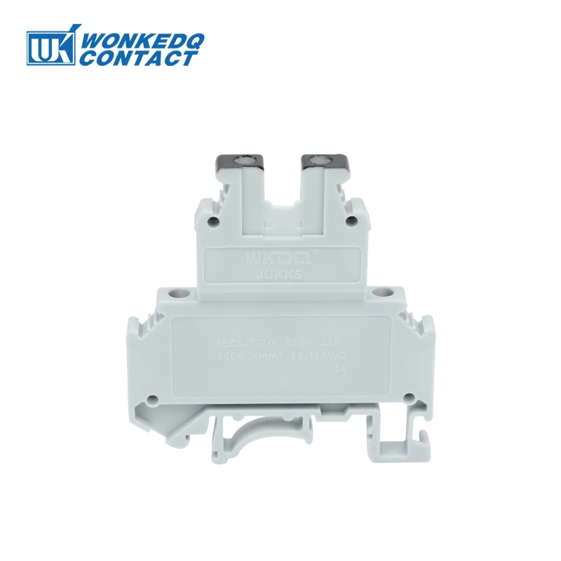 UKK 5-PV 2 Levels Equipotential Bonder 4-Connductor 4mm UK Screw Wire Electrical Connector DIN Rail Terminal Block UKK5-PV