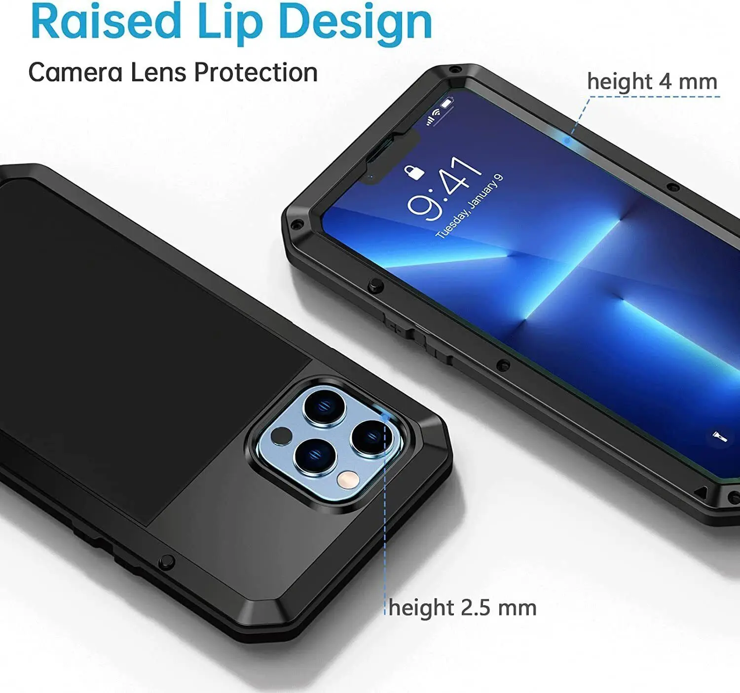 Gorilla Case For iPhone 16 15 14 13 12 11 X XS XR Pro Max SE Metal Cover Heavy Duty Dustproof IP54 Water-Resistant Phone Cases