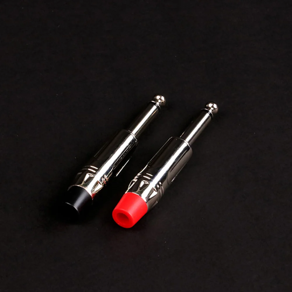 1PCS 6.35mm Jacks Mono 2Poles 6.3mm Male Plug Connector Nickel Plated 1/4 Inch Microphone MIC Guitar Plug Connector