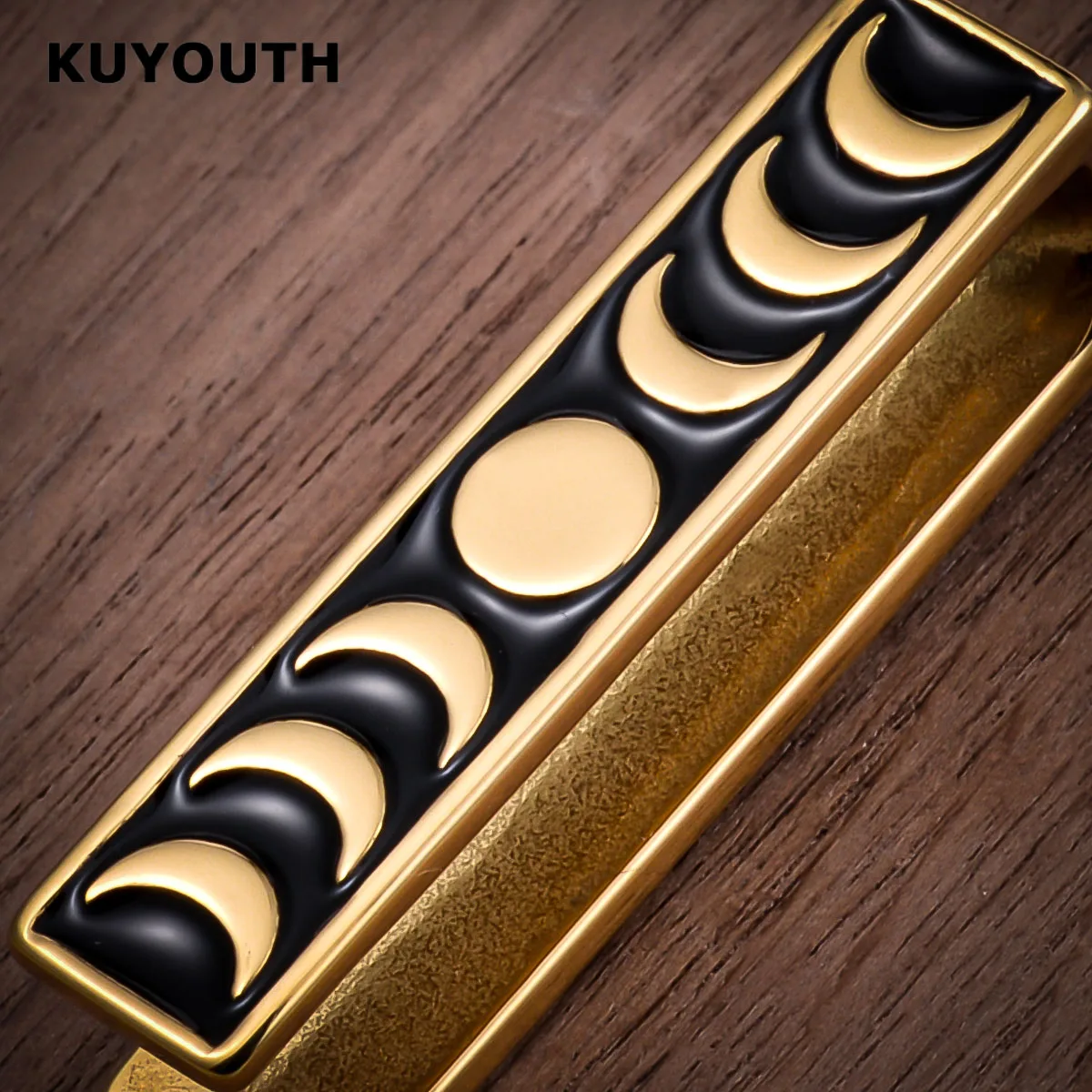 KUYOUTH 2PCS Stainless Steel Moon Ear Hangers Weight Gauges Stretchers Body Piercing Jewelry Trendy