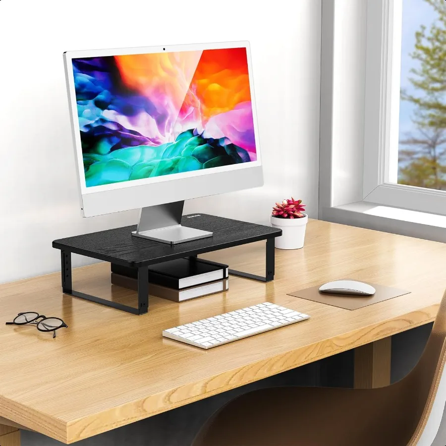 MS01 support de moniteur Riser hauteur réglable support d'ordinateur portable support de moniteur d'ordinateur pour moniteur ordinateur portable imprimante noir
