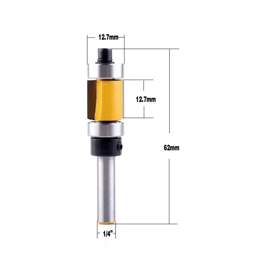 

High Quality Brand New Router Bit 1/4" 6.35mm Shank Woodworking 12.7/20/25.5/38mm CNC Double Bearing Trimming Cutter