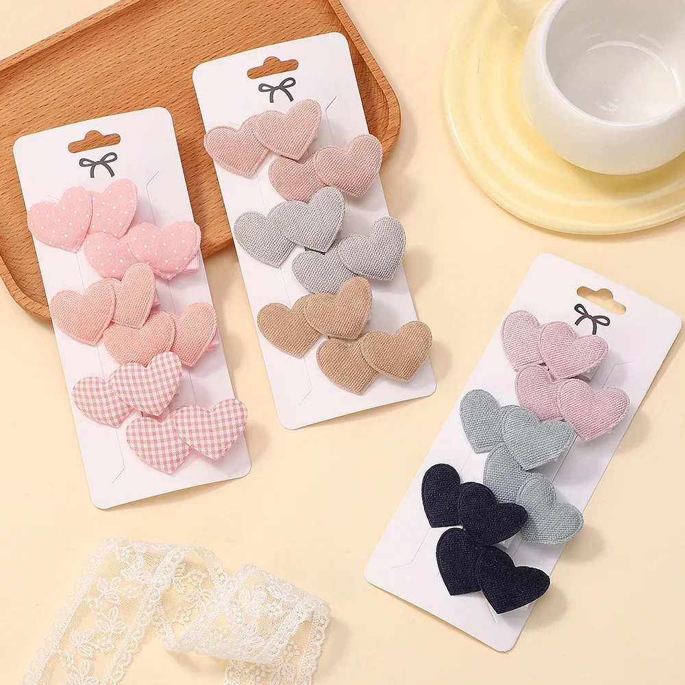 6 Teile/satz Mini Haar Clips für Mädchen Elegante Herz Designs Nette Kopfbedeckungen Schöne Kinder Haar Zubehör Outdoor Tragen – Detail 5