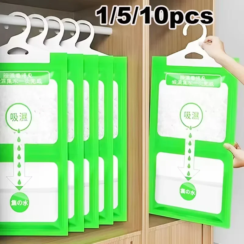 5/10 PEÇAS Saco Desumidificador Suspenso Antimofo para Guarda-Roupa, Saco Antihumidade para Armário, Dessecante para Ambientes Internos