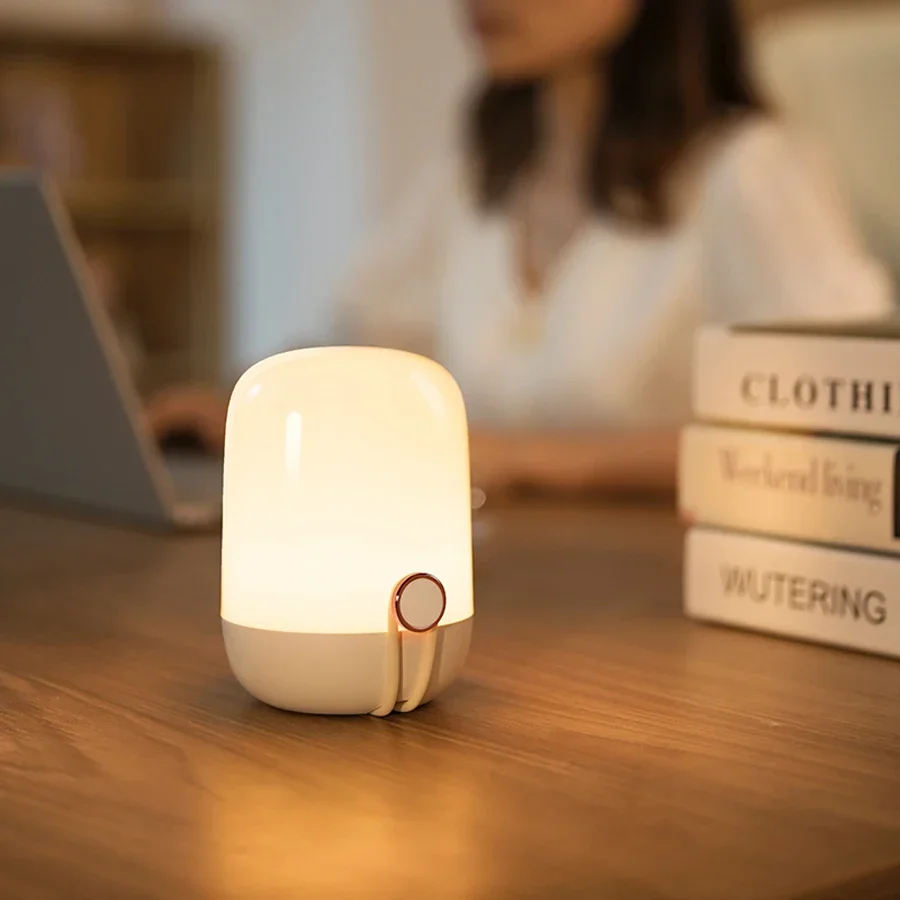 LED-nachtlampje USB oplaadbaar 7 kleuren dimbaar warme lichten aanraaksensorbediening draagbaar voor kind kinderslaapkamer bedlampje