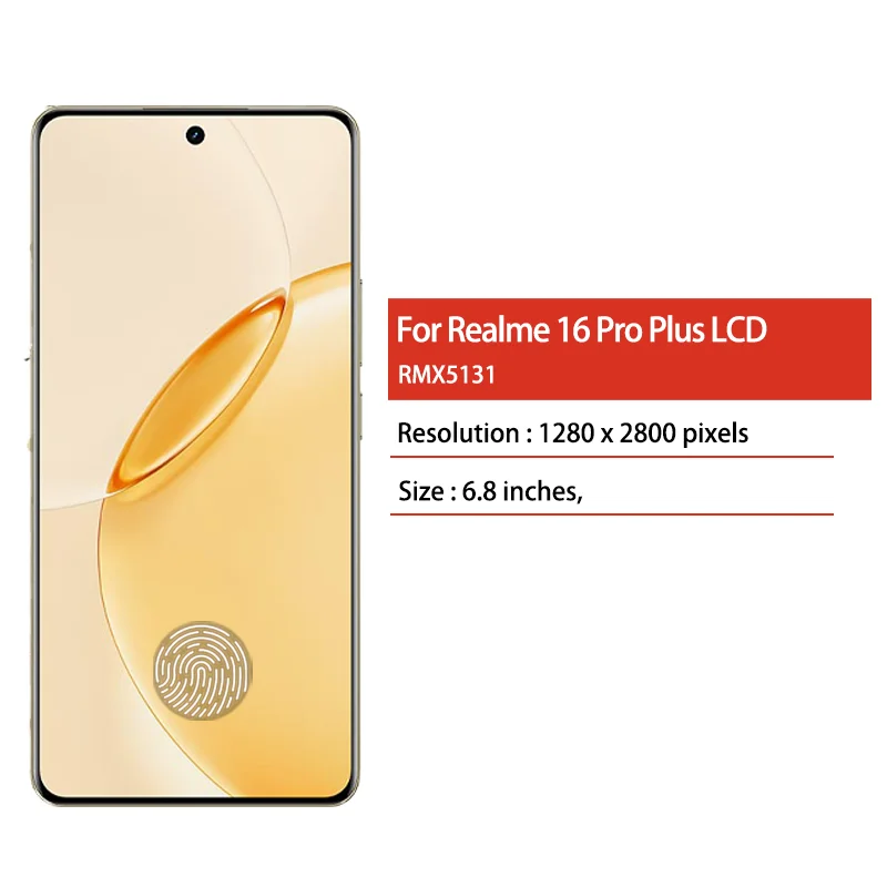 6.8''AMOLED 144Hz For Realme 16 Pro+ 16 Pro Plus 5G RMX5131 Lcd Display Touch Screen Digitizer Assembly Replacement