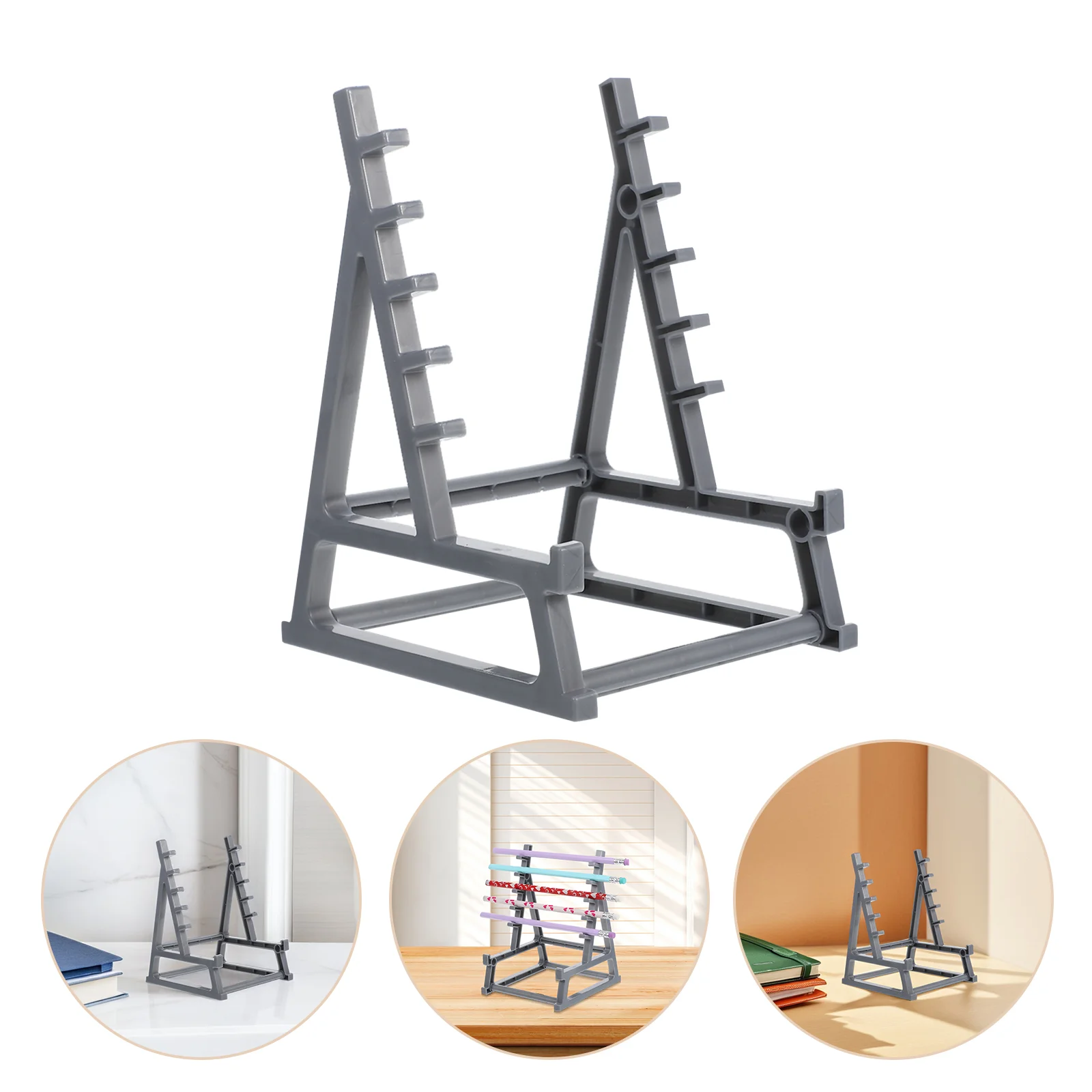 

Держатель для ручек со штангой, вешалка для офисных аксессуаров, серебряная пластиковая розетка, стойка для гантелей