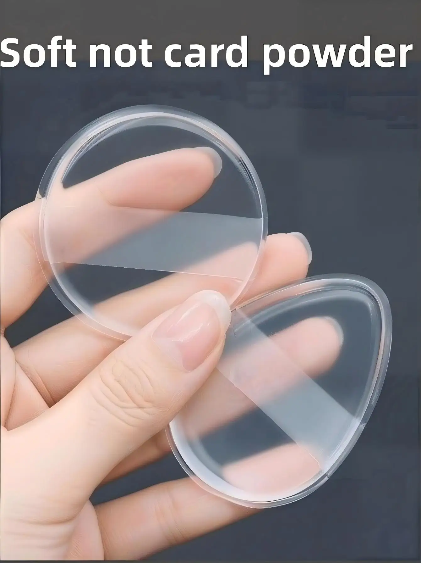 1/2Pcs Silicone Makeup Sponge, Water-Based Crystal Jelly BB Cushion Puff, Transparent Makeup Foundation Sponge, Non-Absorbing