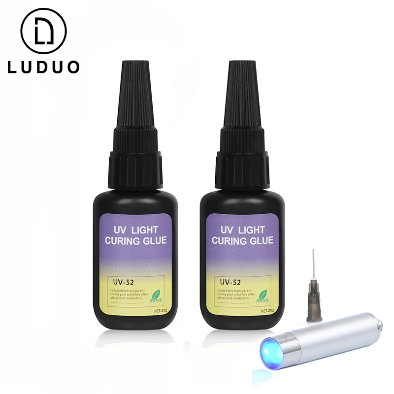 UV Glue Kit Super Bonding & Welding UV Clear Glue with Black Light,5 Second Quick-Drying for Bonding Glass, Metal, Plastic