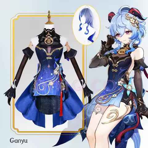 Twilight Blossom Ganyu Cosplay Costume Genshin Impact Adult Uniform Wig Anime Halloween Costumes Women Game Character Outfit