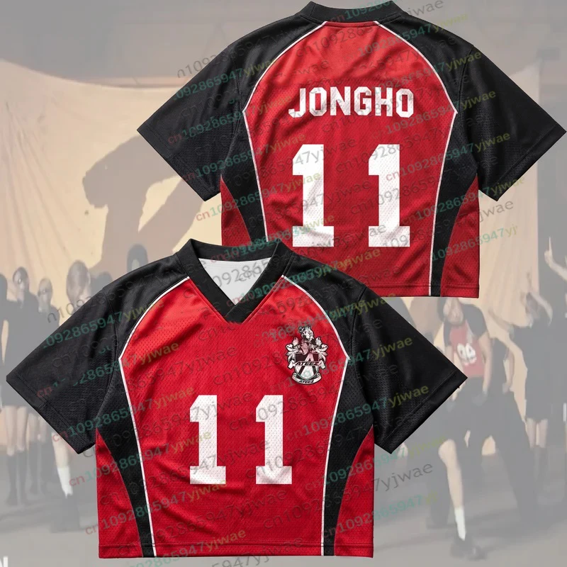 ATEEZ BAD US TV Performance Mesh Jersey Kpop Merchandise Geschenk für Fans Herbst Herren Damen Kurzarm T-Shirt Tops Kpop Fans Geschenk – Detail 5