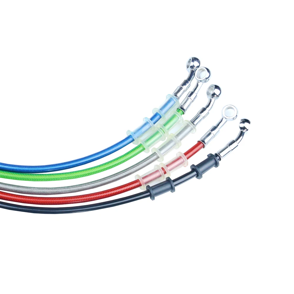 Motorcycle Brake Hose Braided Steel Hydraulic Reinforce Brake line Clutch Oil Hose Tube 400 To 2200mm 90-28 degree