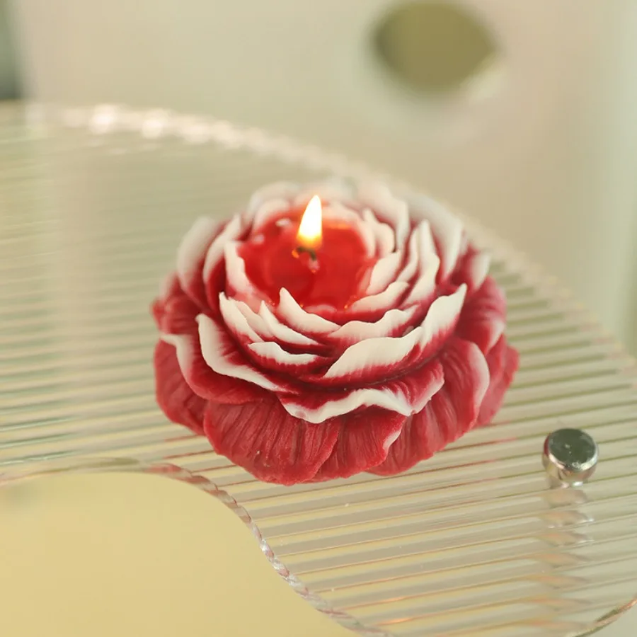 1pc Peony Flower Aromatherapy Candle Holiday Decoration Bridesmaid Gift Box Packaging Birthday Gift Wedding Keepsake Easter Gift