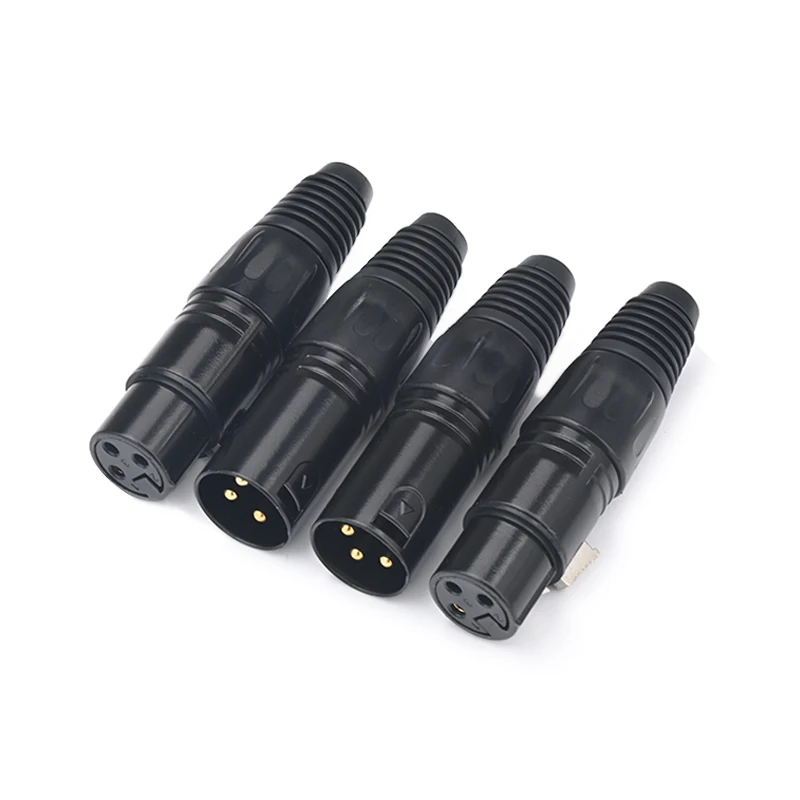 8PCS HiFi XLR Plugs High Quality 3Pin Gold Plated Male and Femal XLR Connector for XLR Cable Solder