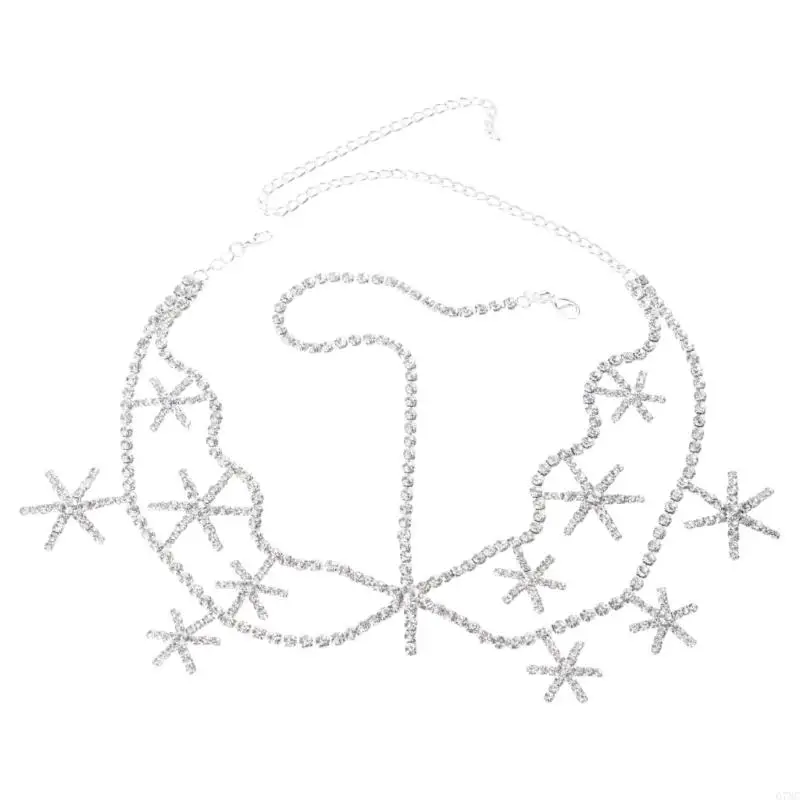 Fashionable Crystal Multi Layer Head Chain Trendy Mesh Women Prom Headpiece