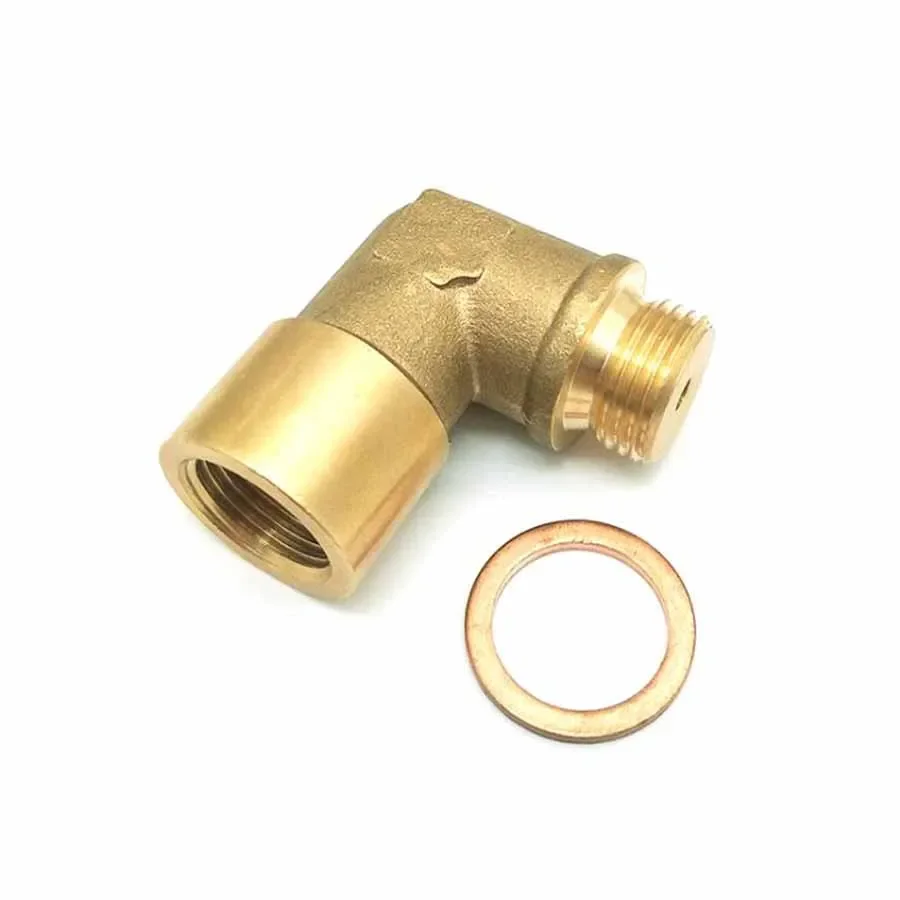 5PCS Automobile Accessories M18 * 1.5 Oxygen Sensor 90 Degree Exhaust Pipe Extendable Contraction Brass Elbow Joint