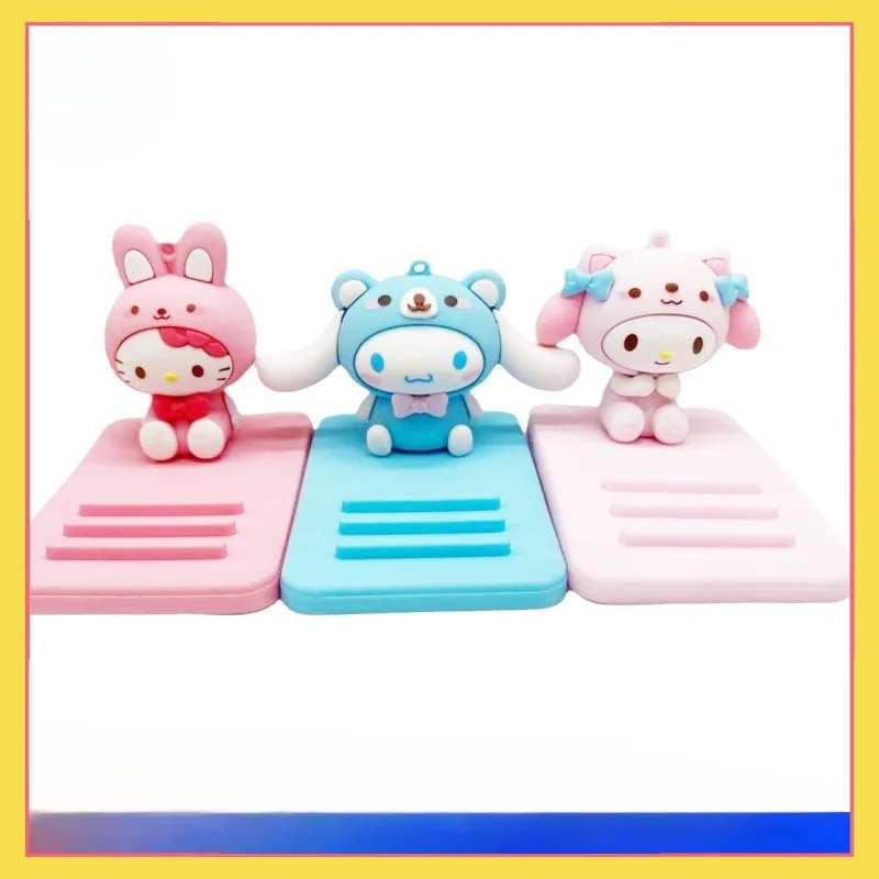 Sanrio 3D muñeca perezosa de dibujos animados, soporte para teléfono de escritorio, base creativa, adorno de regalo pequeño, nuevo