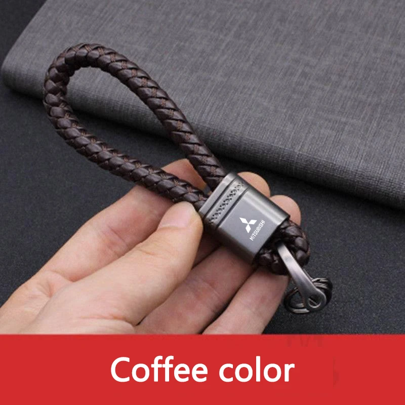 New Car Braided Rope Keychain Metal Key Ring Accessories For Mitsubishi Ralliart Lancer EX Outlander ASX Competition Outlander