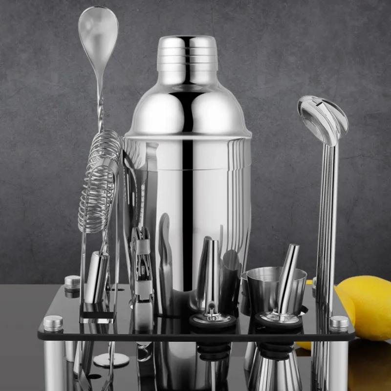 304 Rvs Shaker Glas Cocktail Shaker Set Bar Gereedschap Wijn Gereedschap Barman Set