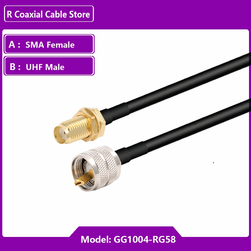RG58 RF Koaxialkabel PL259 UHF Stecker auf SMA Male Stecker Adapter Zopf Jumper Verlängerung Kabel 15CM 50CM 1M 2M 3M 5M