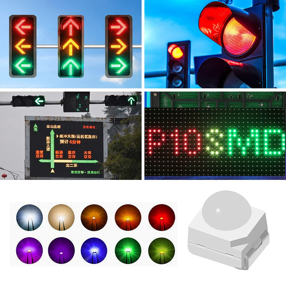 0.5W 5050 SMD LED 30degre Lens  Dome Type Red / Green/ Blue LED Beads Single Color For  LED Traffic Light/ LED Display/Car Light