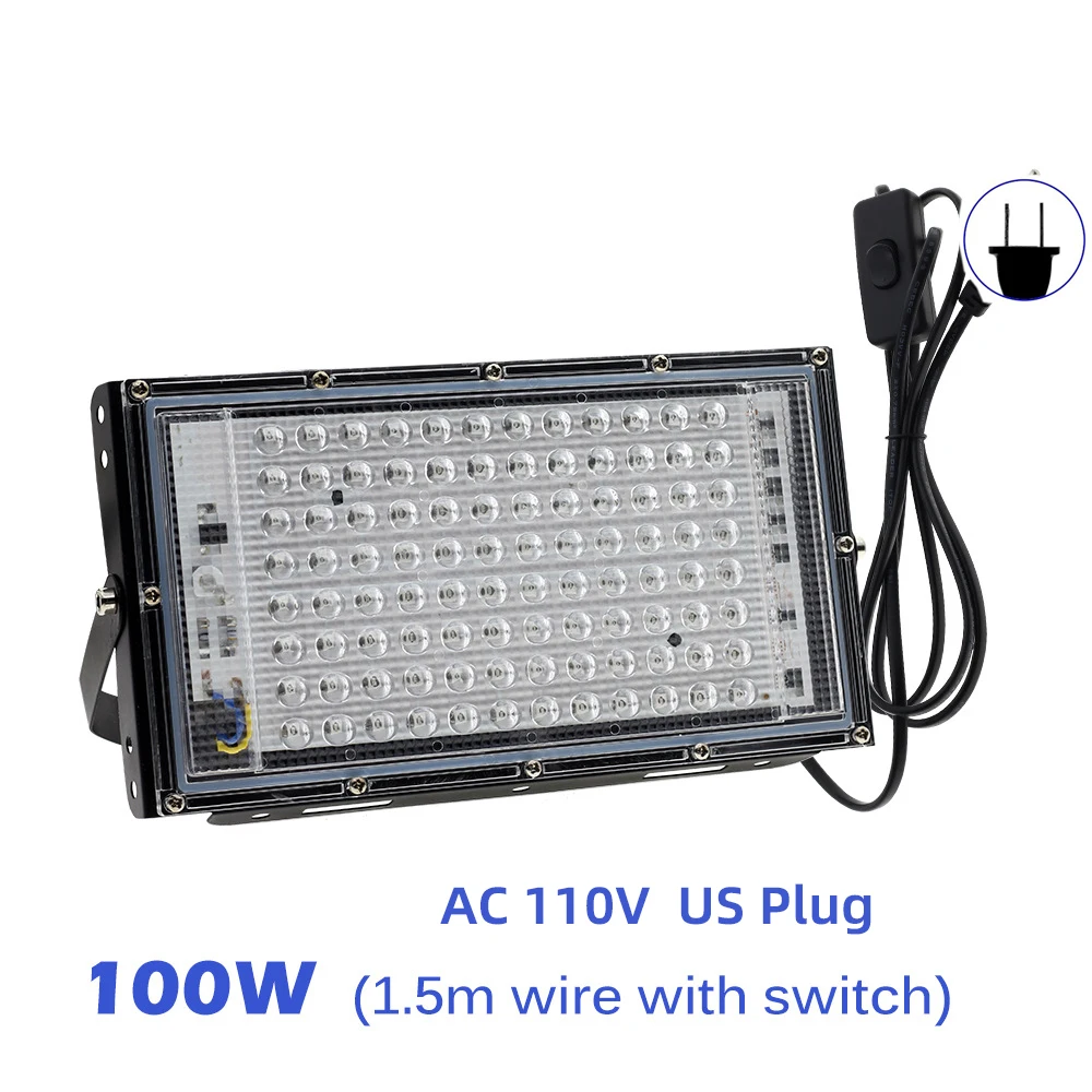 395nm 400nm LED UV Schijnwerper 220V 110V Ultraviolet Podiumlamp 50W 100W Podium Blacklight Waterdicht Disco Party Podium Backlight