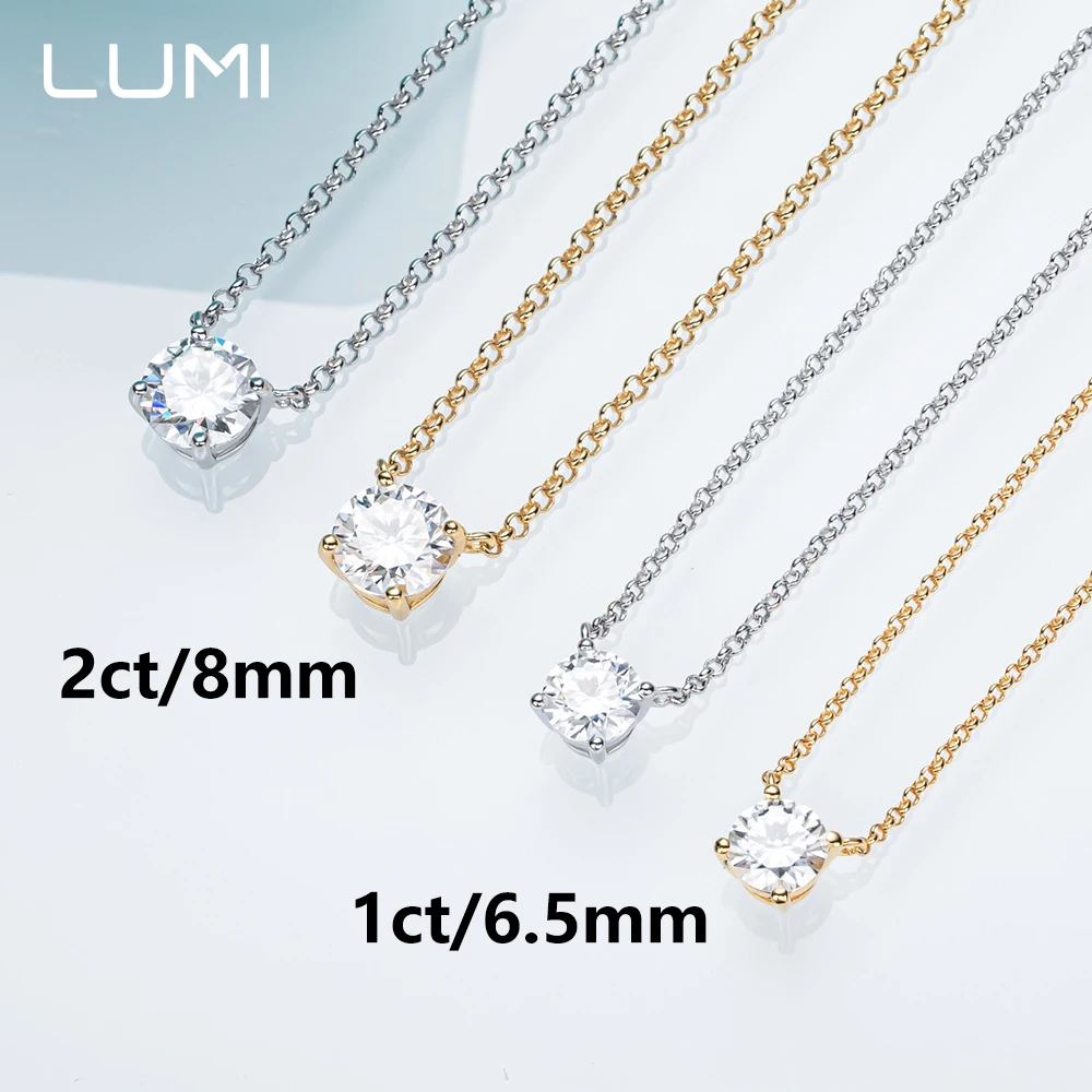 

Classic 4 Claws 1-3CT Moissanite 925 Sterling Silver Pendant Necklace for Fashionable Simple Office Lady Commuting Accessory