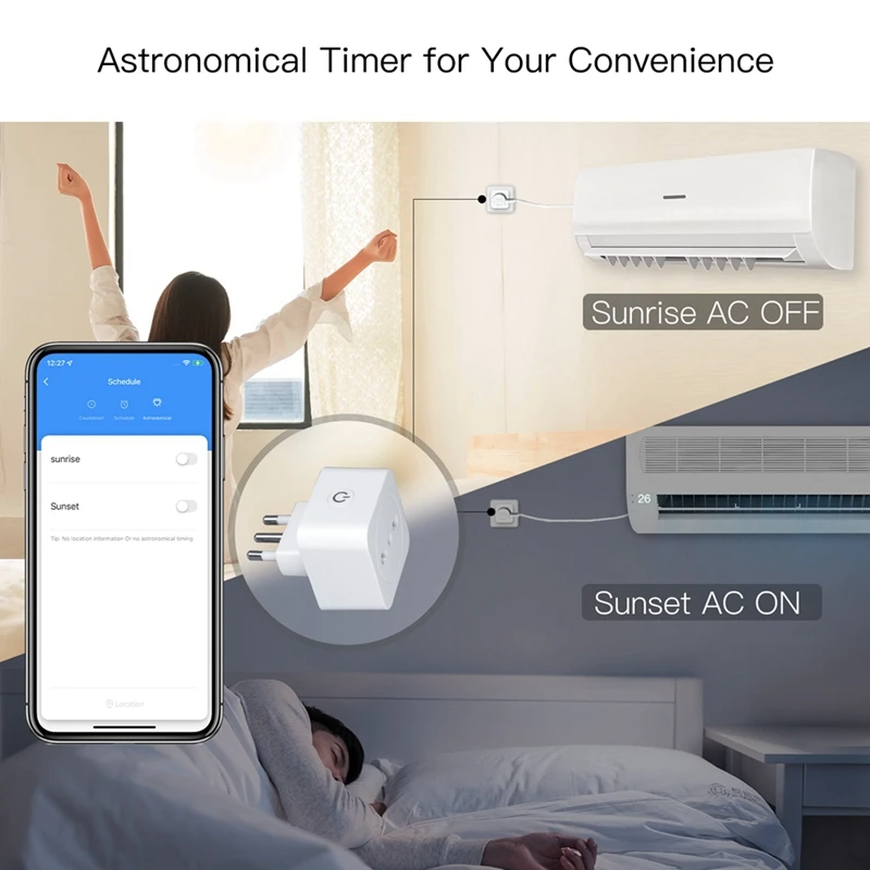 Tuya WiFi Plug Inteligente, Plug Italiano, Controle de Voz, Monitor de Energia, Tomada Temporizador para Alexa, Google Home, Vida Inteligente, 16A