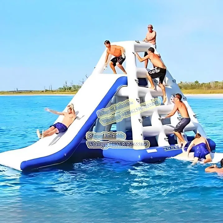 

Небольшая надувная водная горка-треугольник с батутом-стеной, плавающая горка для бассейна, водная игрушка для детей, для летних водных вечеринок