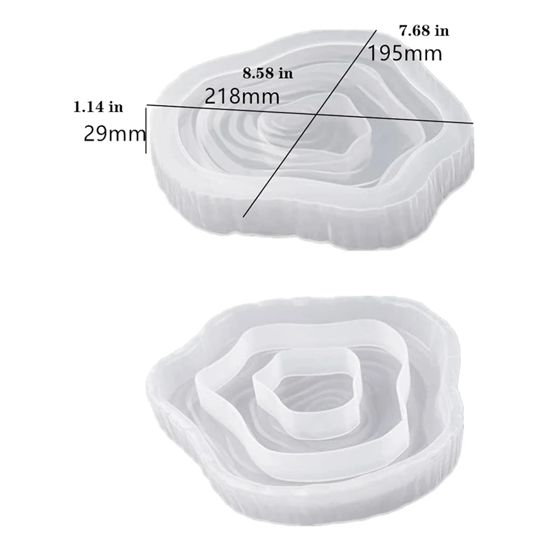 2 Pack Stump Ashtray Resin Mold,Irregular Cosmetic Tray Epoxy Silicone Mold,Jewelry Storage Container,Dish,DIY Crafts