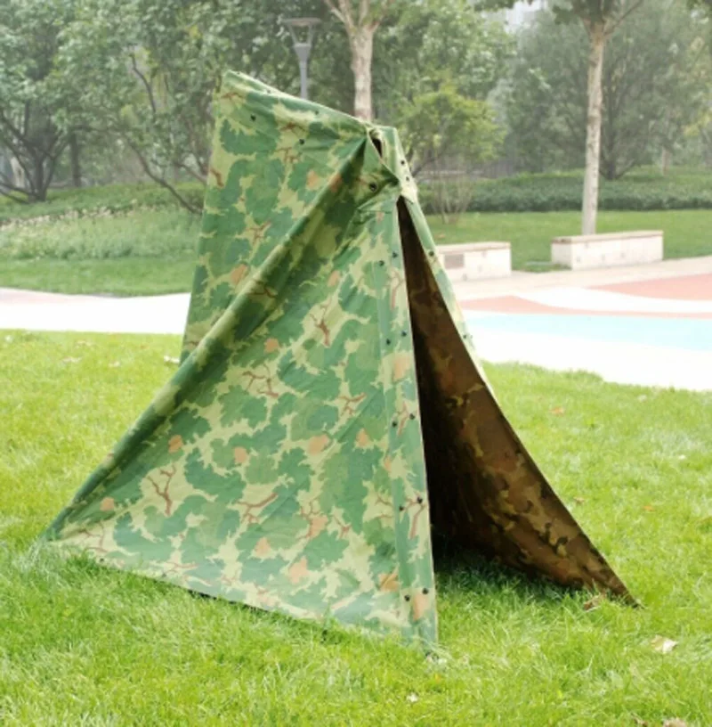 REVERSIBLE Vietnam War US M1 Mitchell Camouflage Half shelter Tent 002