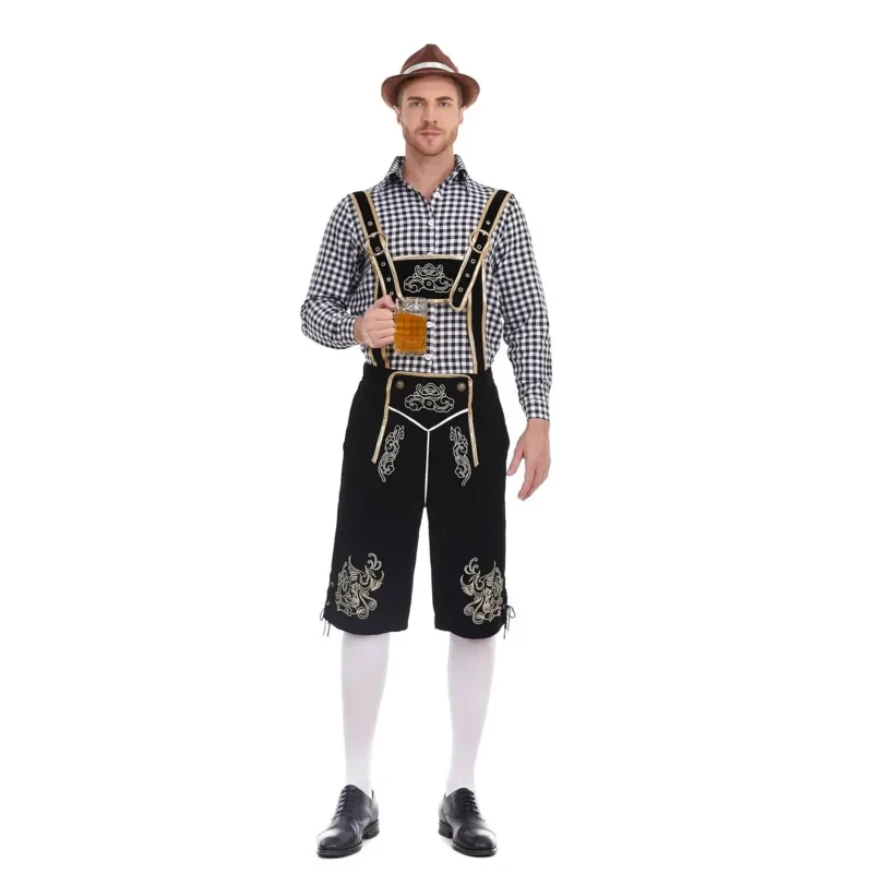

✜2026❤ German Oktoberfest Costume Beer Festival Party Lederhosen Cosplay Outfit Bavarian Traditional Clothes Suspenders Shorts ✚
