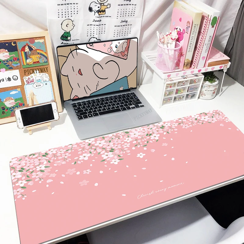 

Sakura Gaming Mousepads Cherry Mousepad Japanese Large Mouse Mat Big Desk Pads Non-Slip Rubber Mouse Pad Big Keyboard Mats