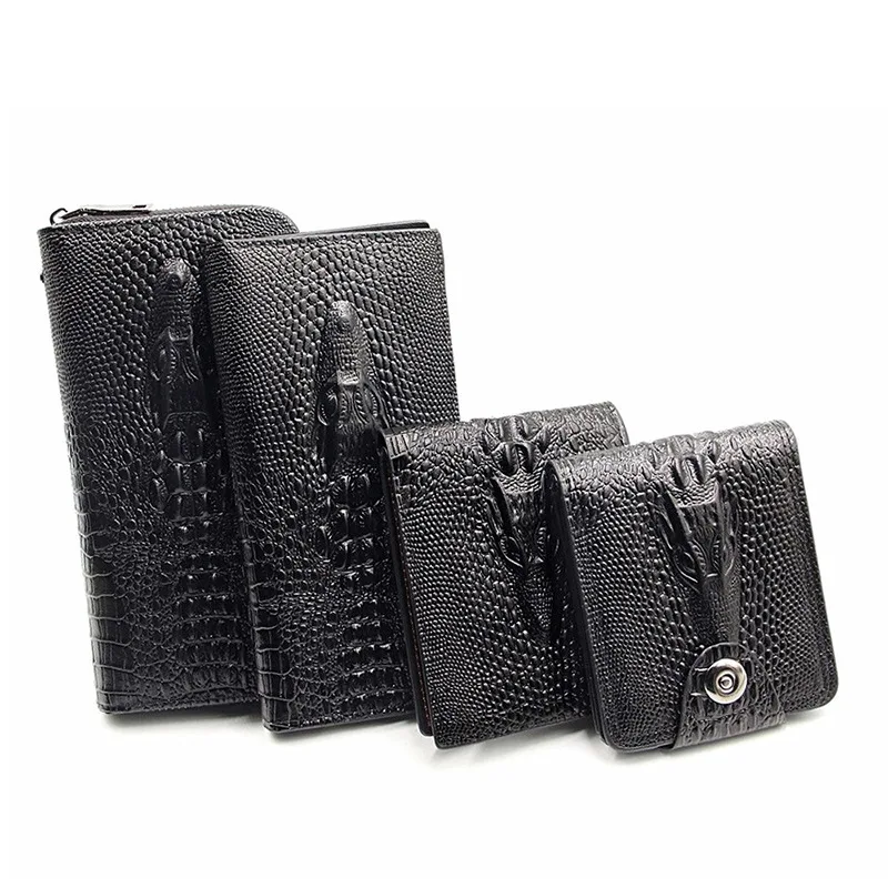 New Men's Crocodile Pattern Series Long Short Wallet Multi functional Large Capacity Business Wallet Handheld Bag Card Bag ita