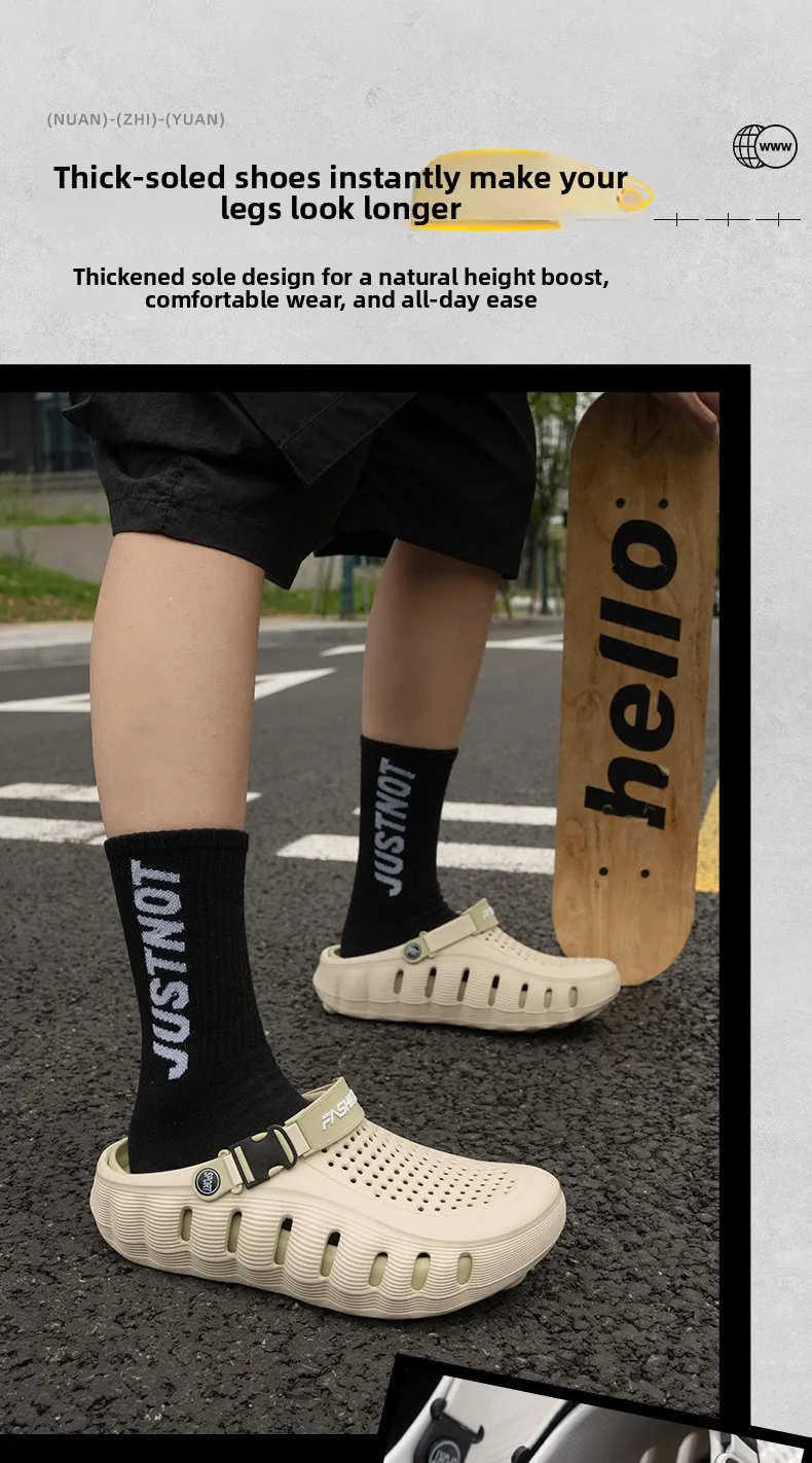 2026 Neue Herren-Lochschuhe, Rutschfeste EVA-Hausschuhe mit Weicher Sohle, Zweifach Tragbar, Coole Slipper, Atmungsaktive Sommer-Outdoor-Strandschuhe – Detail 7