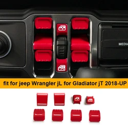 For Jeep Wrangler JL for Gladiator JT 2018 2019 2020 2021 2022 2023 2024 Car Window Control Button Decor ABS Sticker Accessories