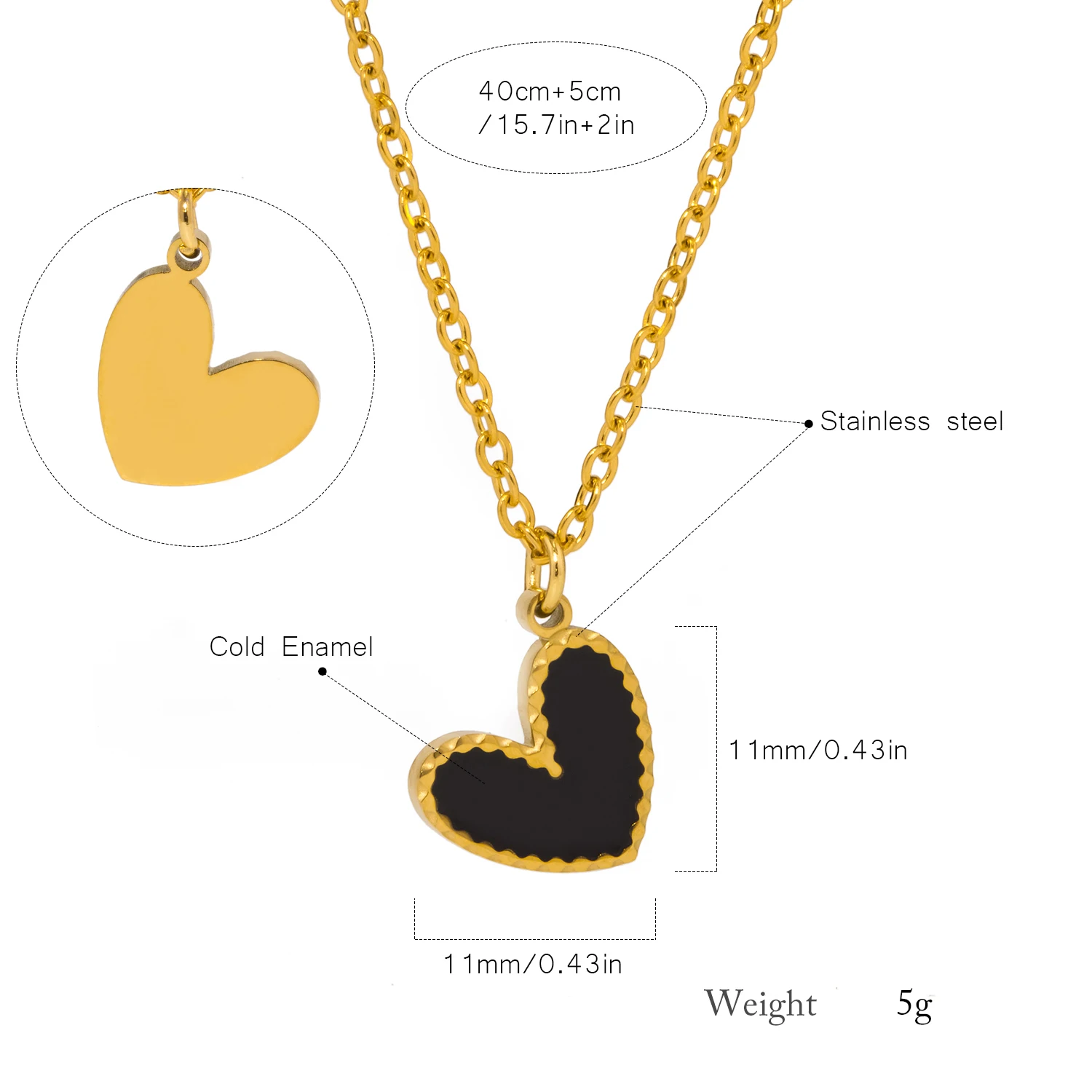 UHBINYCA Minimally Heart-shaped Pendant Necklace for Women, Featuring A Romantic Heart and High-quality Stainless Steel Jewelry
