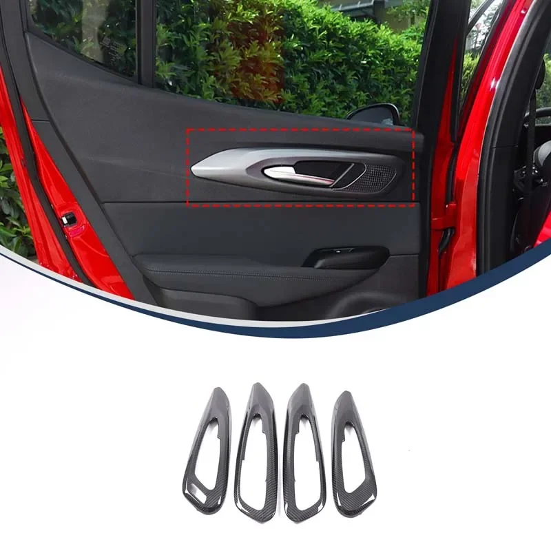 

For Alfa Romeo Tonale 965 2022-2024 Real Carbon Fiber Car Inner Door Handle Frame Cover Trim Car Accessories