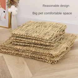 Straw Hand Woven Breathable Rabbit Grass Mat Four Season Hamster Guinea Pig Dutch Pig Foot Mat Rabbit Grass Nest Pet Supplies