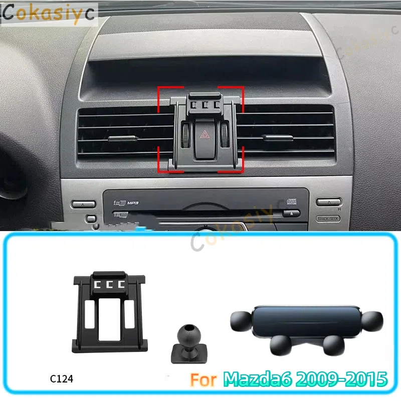 Car Phone Holder For Mazda Mazda 6 2009-2015 Gravity Stand Mount Support Horizontal GPS Mobile Bracket Accessories With Base