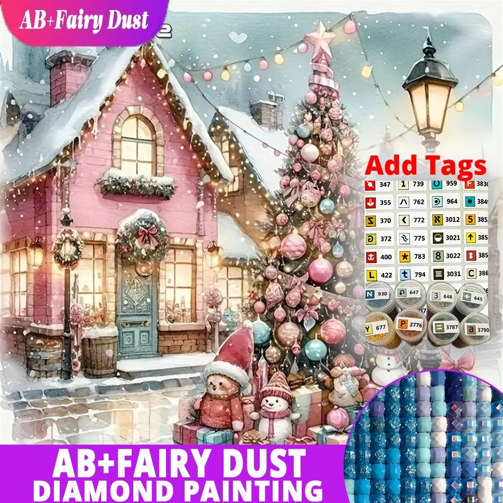

AB Фея Пыль DIY Алмазная Мозаика Дом Пейзажная Живопись Рождественская Елка Картина Стразы Вышивка Зимний Домашний Декор