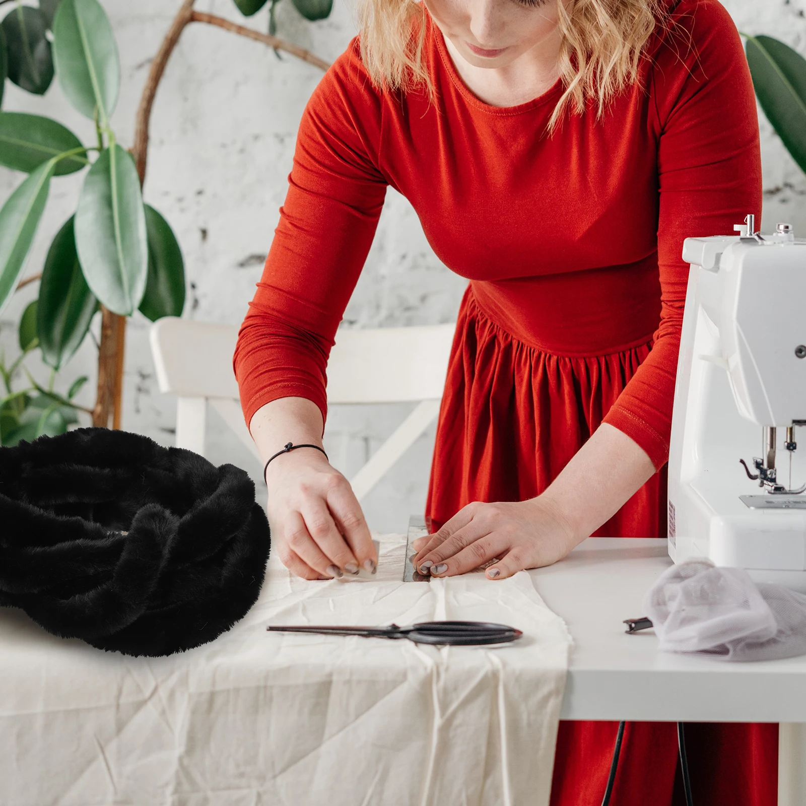 

1Pcs Christmas Faux Ribbon Trim Tear-Resistant Warm Hanfu Costume Decoration Xmas DIY Craft Supplies Christmas Faux Ribbon