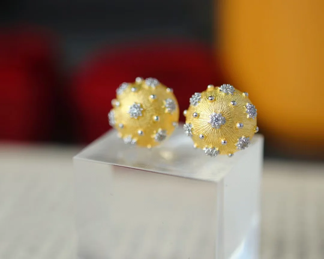 

Натуральное итальянское серебро 925, ювелирные изделия Rigato Craft, двухцветные геометрические серьги-гвоздики для ушей, элегантные модные массивные винтажные золотые серьги