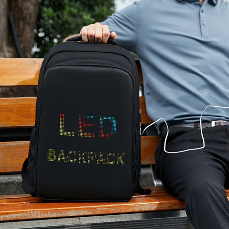 Chikage Intelligent LED Backpack Men's Waterproof Large Capacity Outdoor Advertising Backpack Personality Waterproof Bag