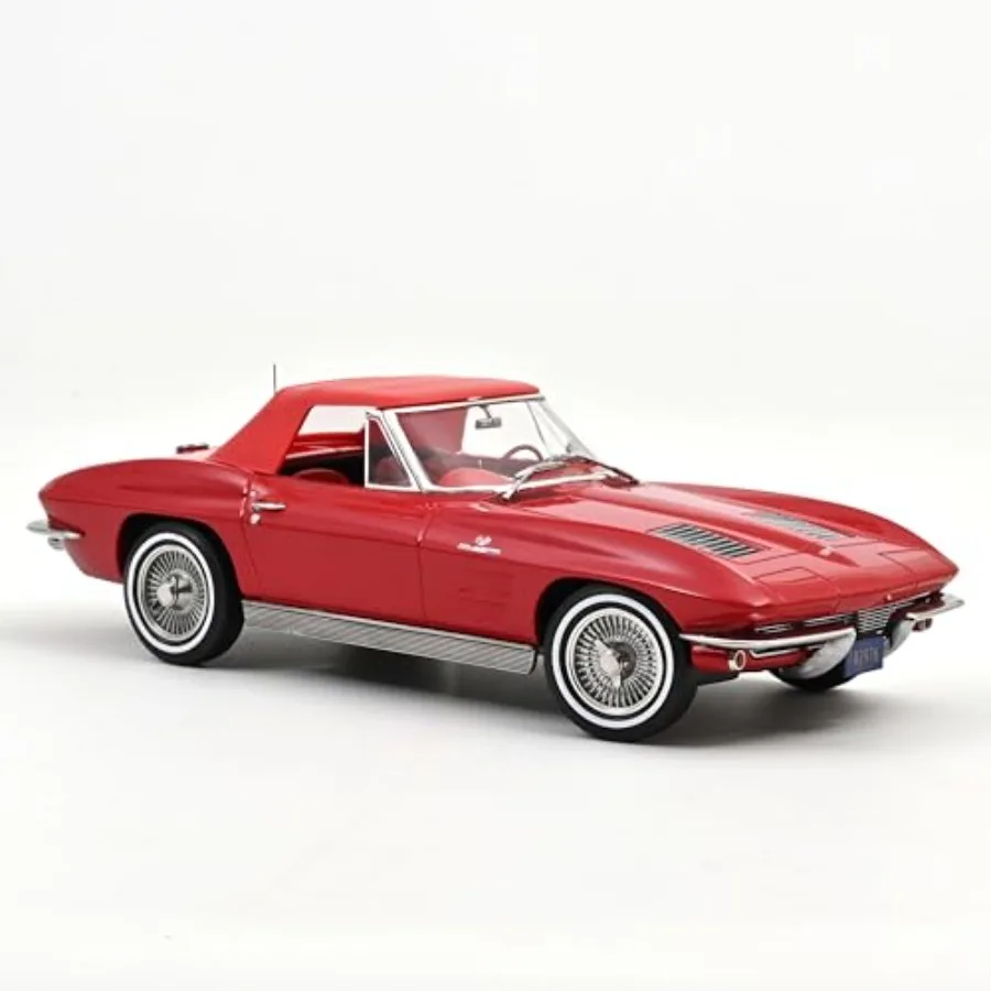 

189056 1963 Chevrolet Corvette Stingray Convertible Riverside Red 1-18 Scale Diecast Model Car