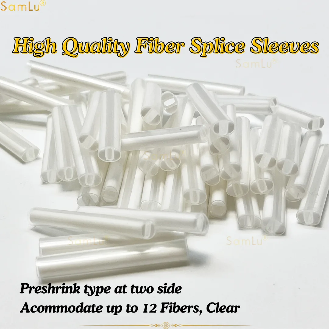 

200pcs High End Preshrunk Ribbon Mass Fiber Optic Fusion Splice Protection Sleeves 40mm Heat-shrink Tubing Up to 12 Fibers